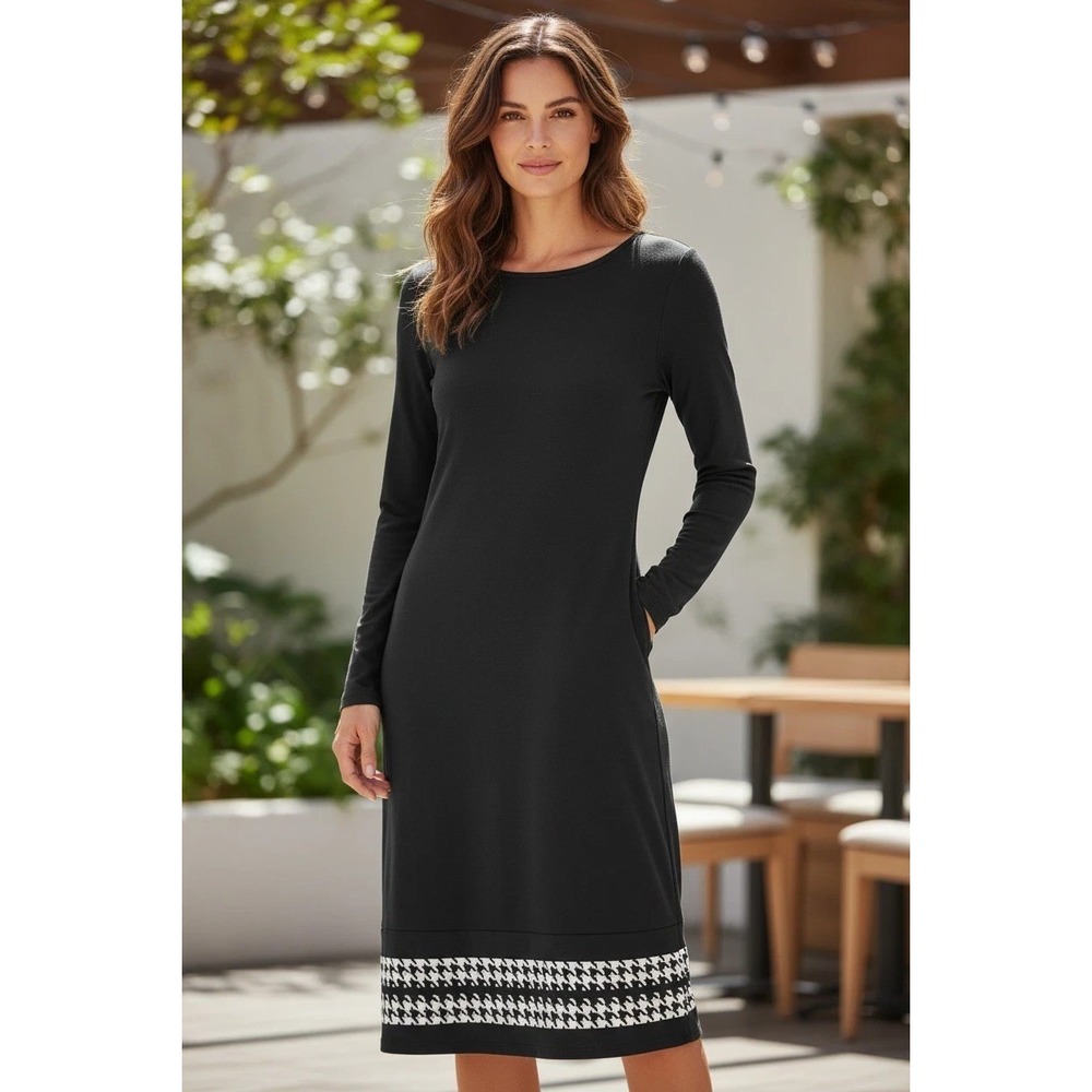 Michael Kors Long Sleeve Bottom Houndstooth Detail Print size XL Old Money